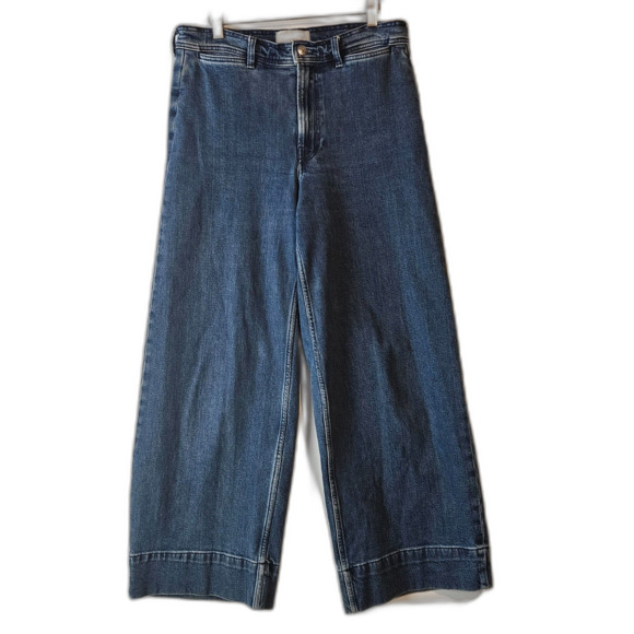 Everlane Denim - Everlane The Mariner Jean Wide Leg Sz 30 Full Legnth Faux Cuffs Nautical Vibe